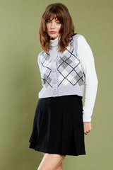 Lottie Argyle Knitted Vest - Purple
