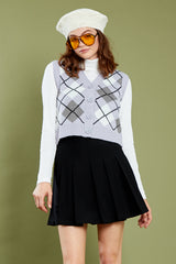 Lottie Argyle Knitted Vest - Purple