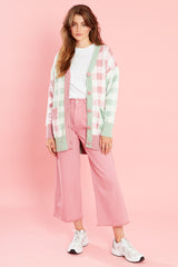 Maggie Gingham Oversized Cardigan - Multi