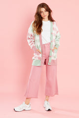 Maggie Gingham Oversized Cardigan - Multi