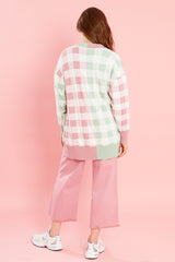 Maggie Gingham Oversized Cardigan - Multi