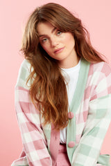 Maggie Gingham Oversized Cardigan - Multi