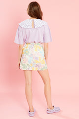 Marianne Floral Quilted Mini Skirt - Cream