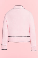 Cropped Cardigan with Crystal Buttons - Curve