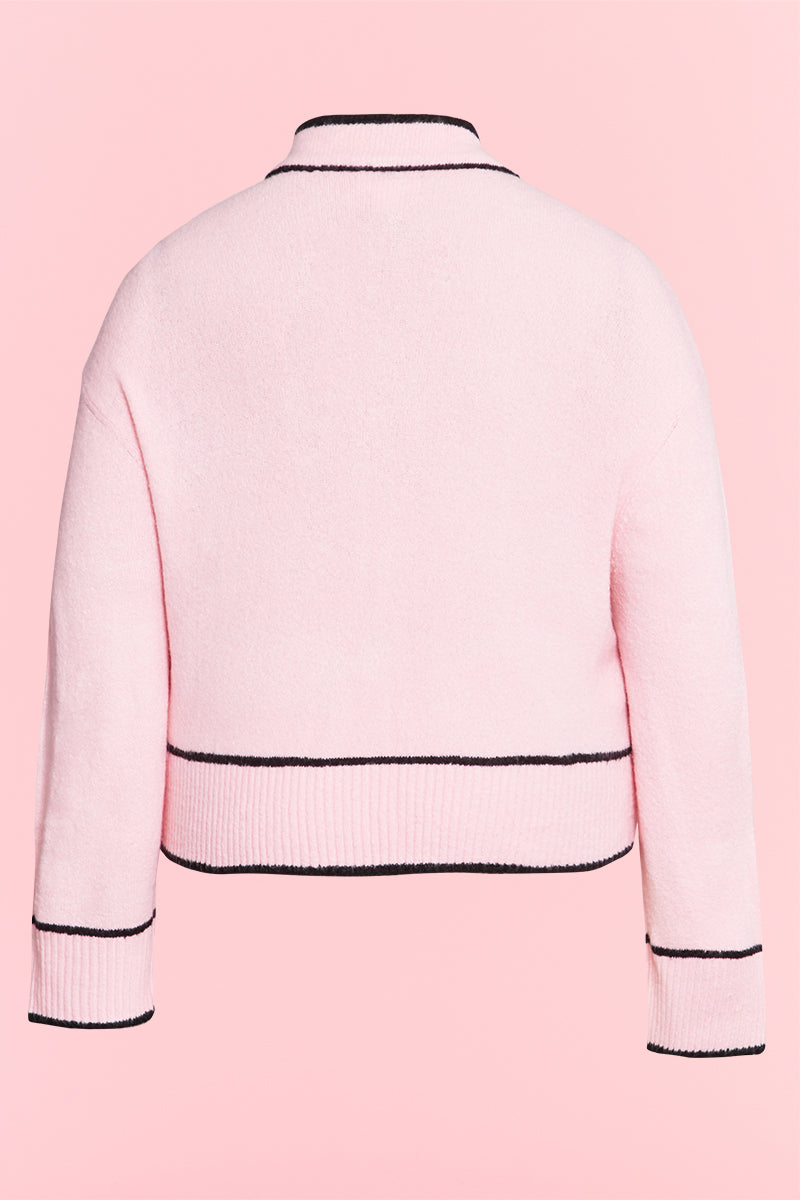 Cropped Cardigan with Crystal Buttons - Curve