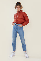 Cropped Padded Jacket <br/> Red