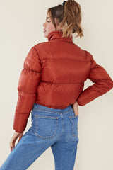 Cropped Padded Jacket <br/> Red