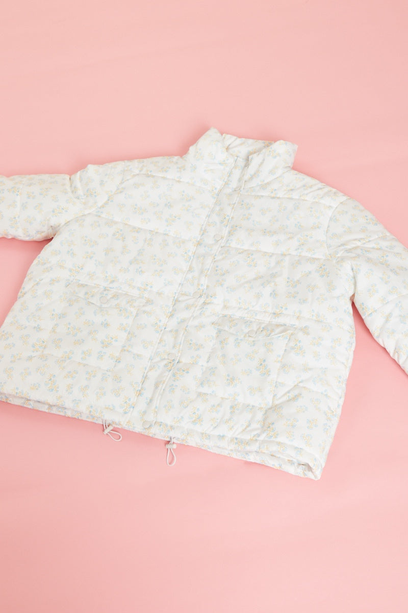Frankie Floral Puffer Jacket - Curve
