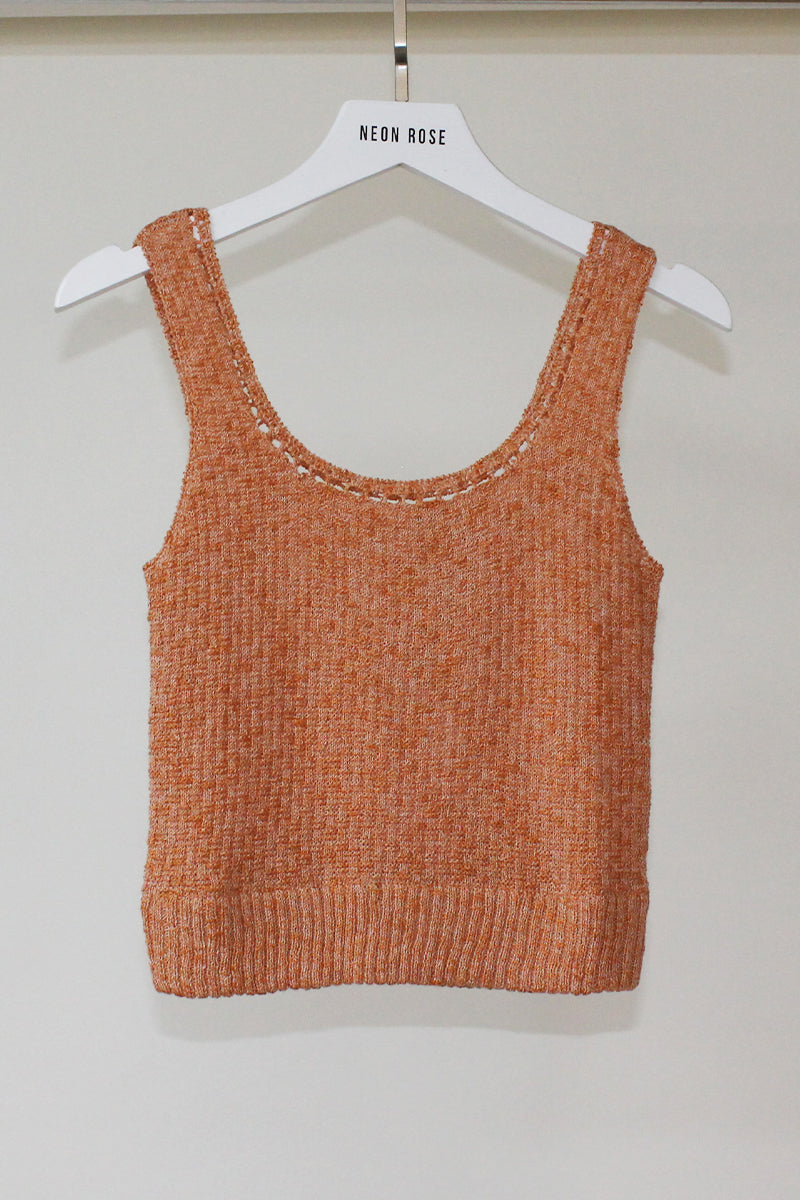 Crop Knit Top <br/> Orange